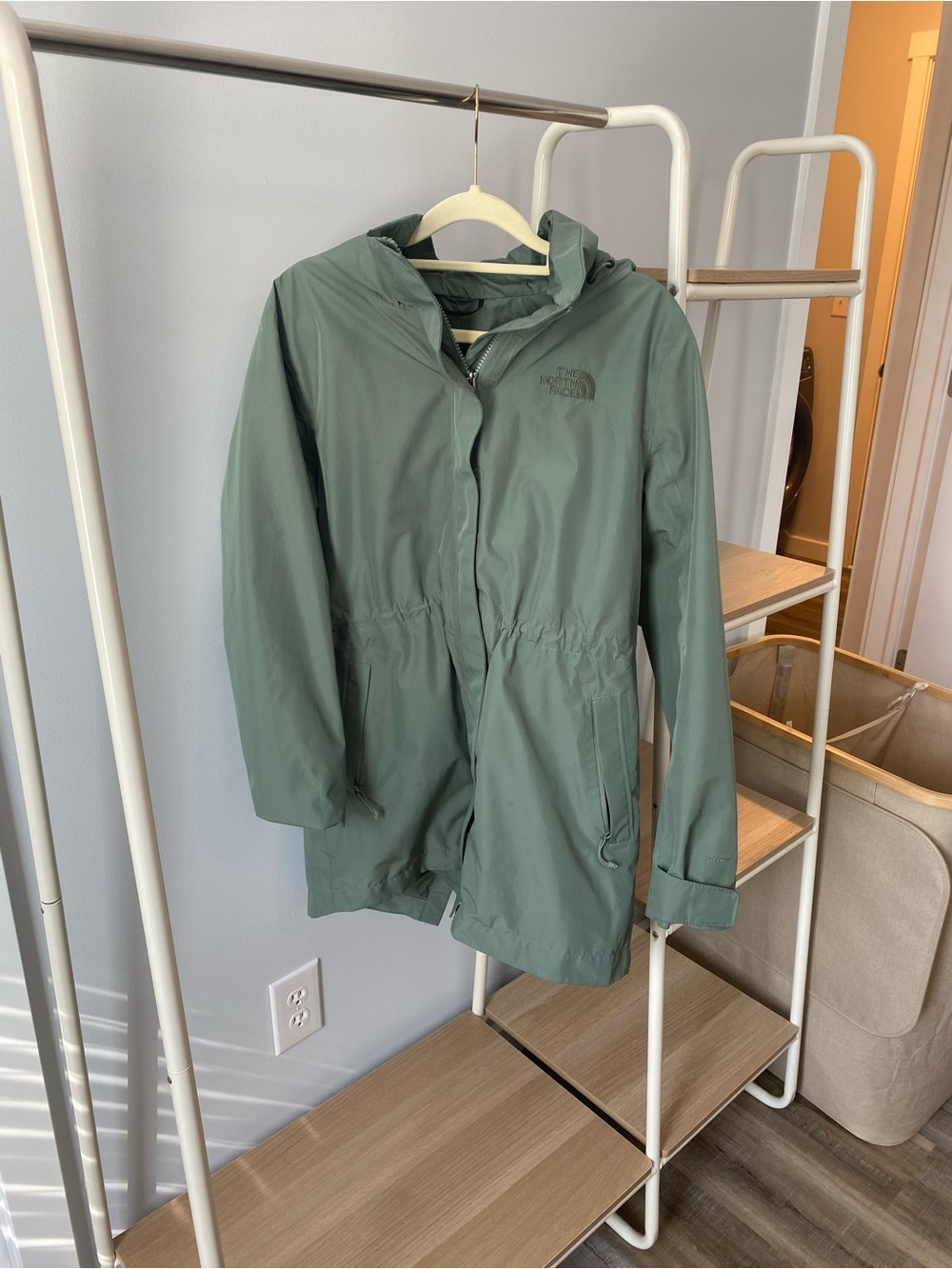 The North Face Women's Sage Green Hooded Trench Coat